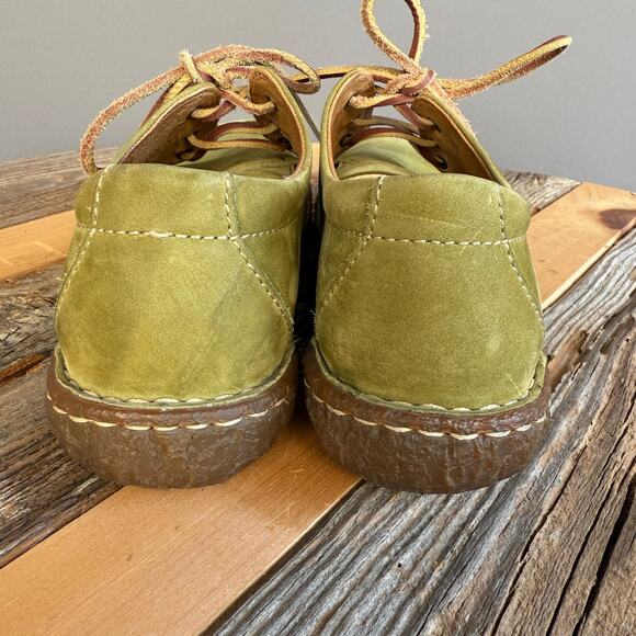 Womens vintage Born green leather sneaker - leather laces - W7808 - size 8.5 - Picture 6 of 11